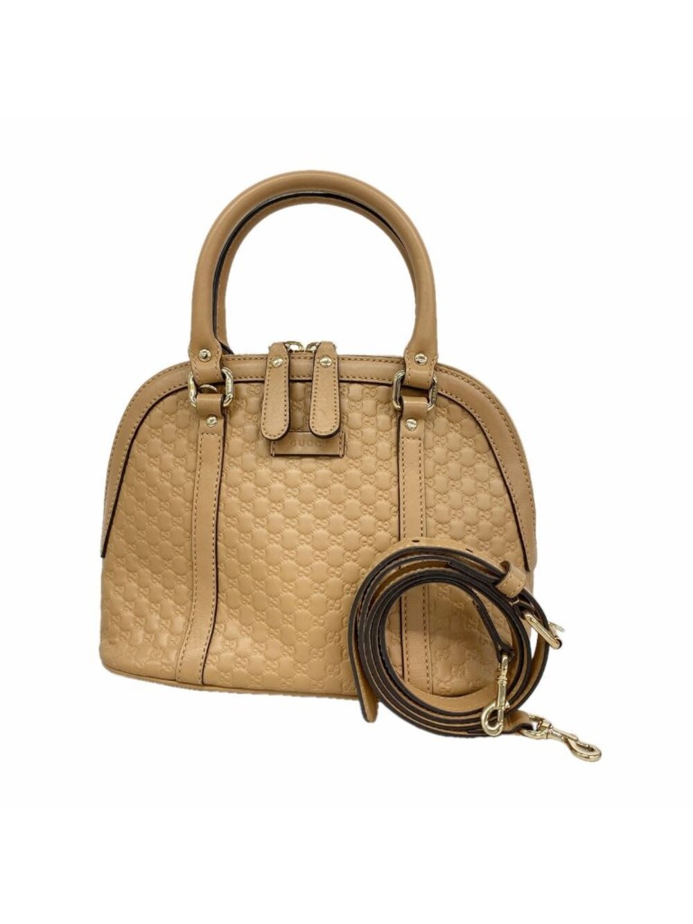 Gucci Handbag Micro Guccissima Leather Beige Champagne Gold 2-Way Bag